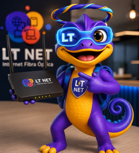 Equipe LT NET realizando instalação de internet fibra óptica